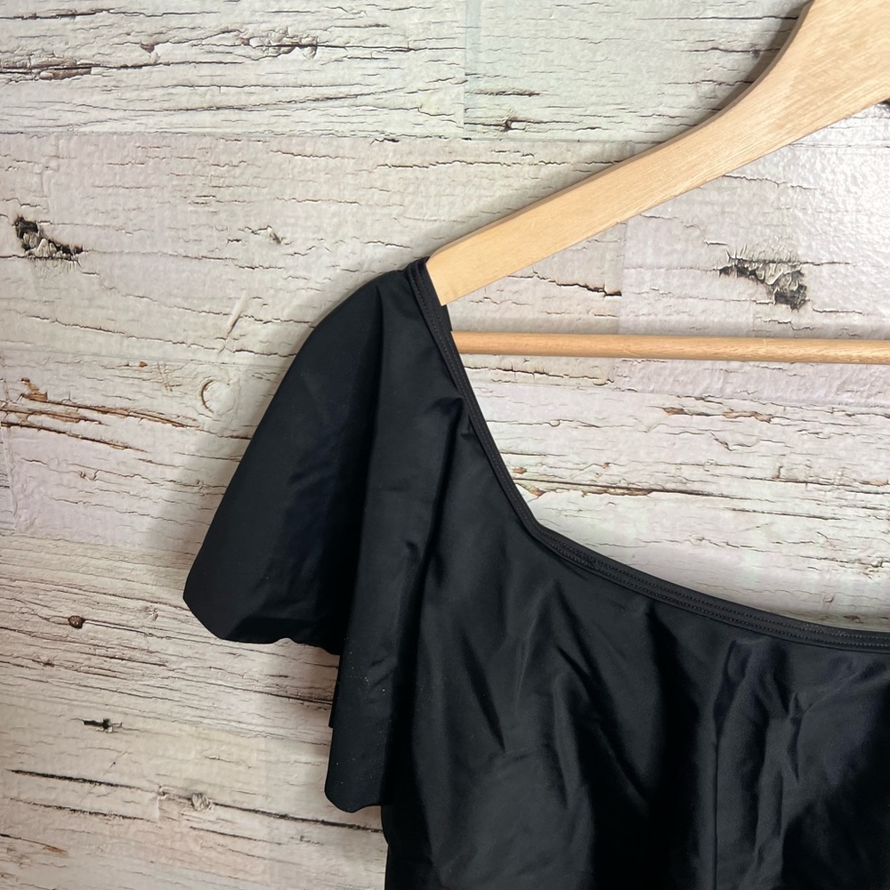Pink blush maternity swim black size large ruffle - Picture 4 of 10
